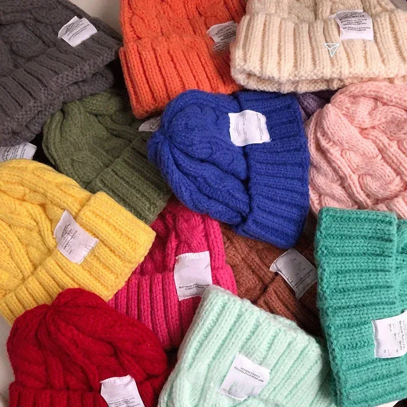 BeanieSkull Caps Dames Heren Herfst Winter Warm Beanie Hoed Mode Effen Kleur Elasticiteit Gebreide Twist Gehaakte Mutsen Hoeden Cap voor 231109