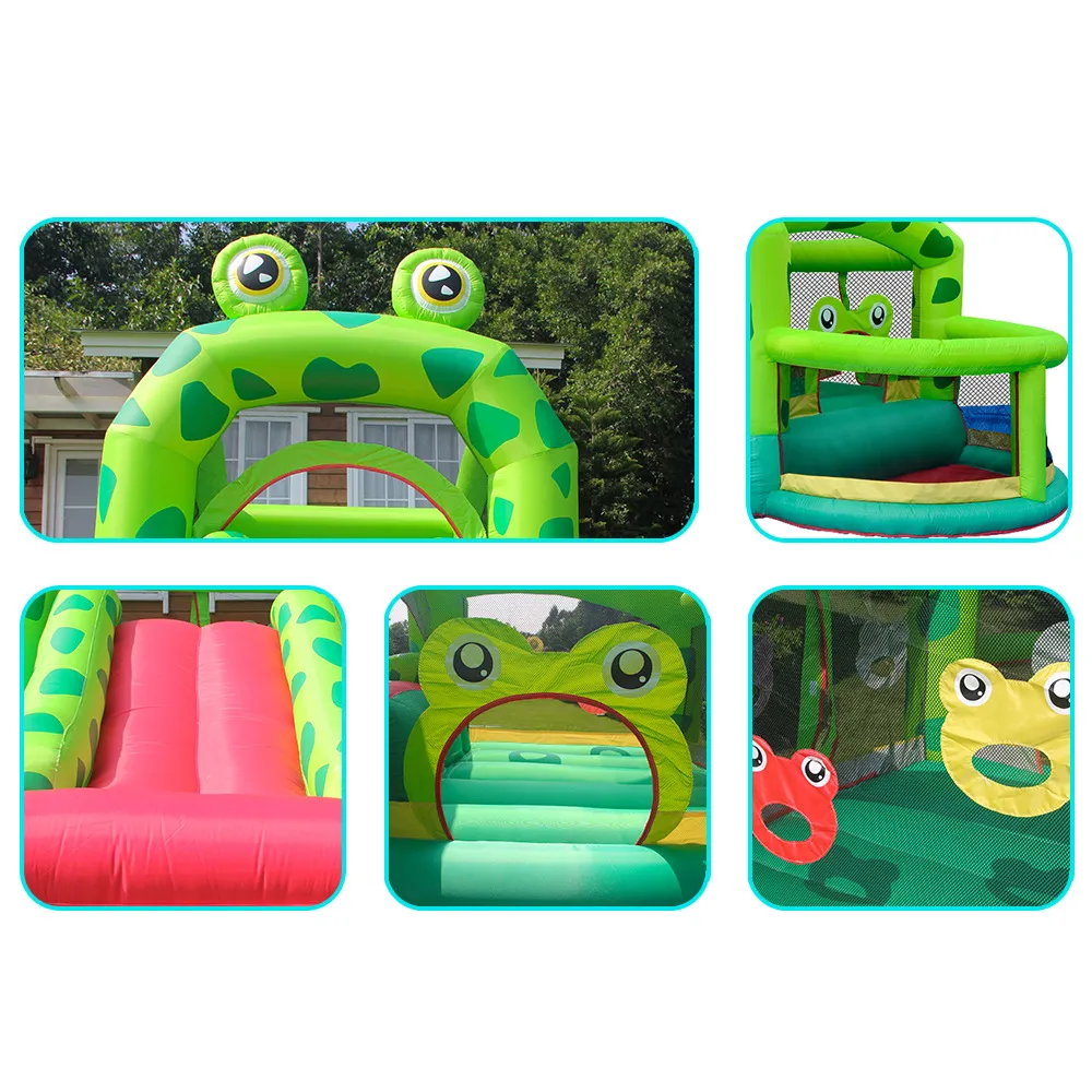 Frog Children Inflatable Bounce House Castle Summer Playhouse with Air Blower Ball Pit for Kids Outdoor Play Fun in Garden Backyard Indoor Party Toys newborn Bouncer