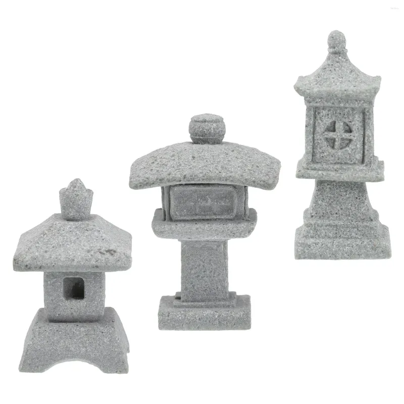 Decorazioni da giardino 3 pezzi asiatico pagoda lanterna statua tempio faro orientale arredamento zen prato ornamento per vaso casa