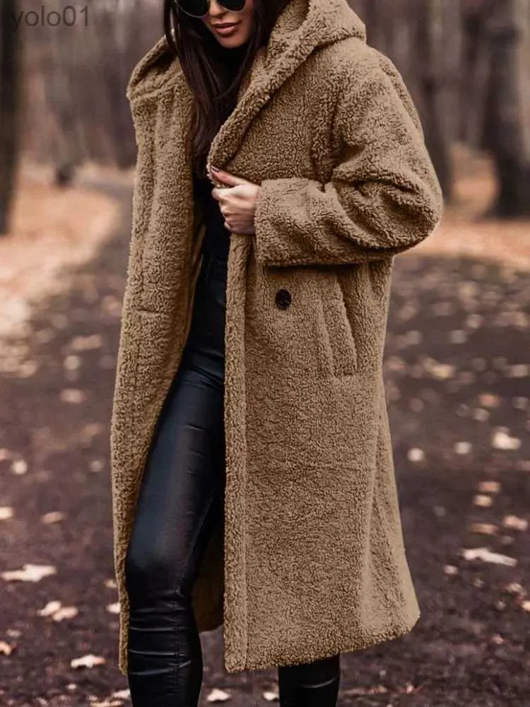 Kvinnors päls faux päls höst vinter lång kappa kvinna plysch varm faux päls kappa kvinnor päls neddy jacka fe neddy coat outwear ladiesl231109