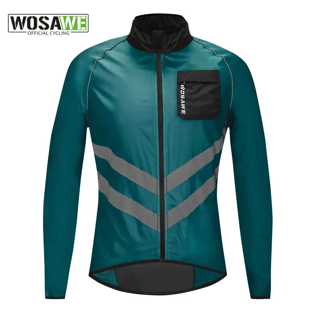 Cycling Jackets WOSAWE Windproof Cycling Jacket Bike Jersey Outdoor Sport Cycling Windbreaker Rainproof Reflective Bike Clothing Navy Blue 231109