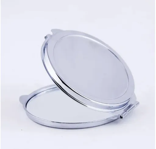 Miroirs de maquillage DIY fer 2 visage Sublimation blanc plaqué feuille d'aluminium fille cadeau cosmétique miroir Compact décoration Portable 406Q