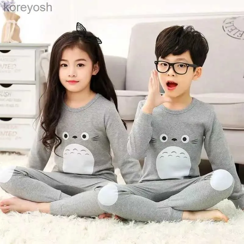 Pajamas Spring Cotton Pyjamas Sets for Boys Kids Totoro Pajamas Suit Toddler Sleepwear Autumn Clothes for Children from 2 to 14Years OldL231109