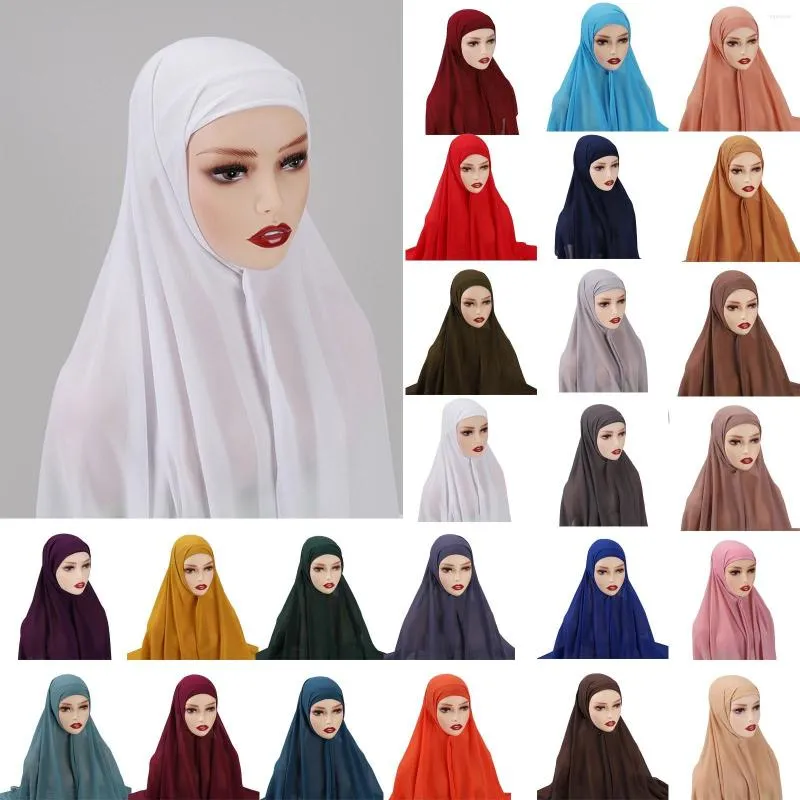 Berets Fashion Modal Cotton Jersey Solid Scarf Long Muslim Shawl Plain Soft Turban Tie Head Wraps For Women Africa Headband 170x60cm