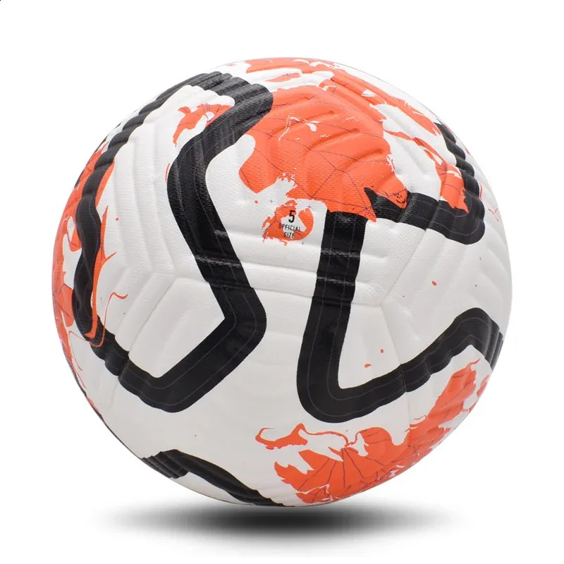 Sporthandskar Soccer Ball Size 5 PU Sömlös standardlag Match Fotbollsträningsliga ligabollar utomhus högkvalitativ vuxen barngåva 231109