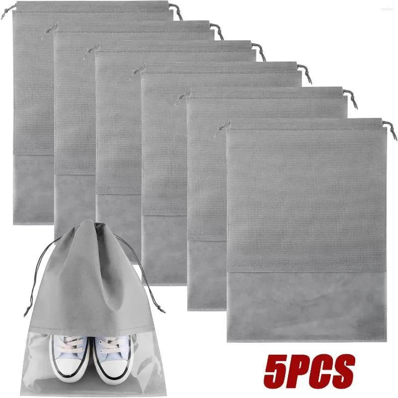 Storage Bags 5/10PCS Shoe For Travel Portable Drawstring Dust Proof Shoes Bag Non-woven Pouch Men Women