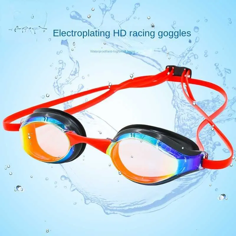 Gogle Profesjonalne szklanki nurkowania z żelem krzemionkowym wyścigowe okulary splatane wodoodporne szklanki pływania przeciw fogowi zawody gogle pływające p230408