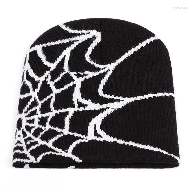 Bérets hiver tricot casquettes pour hommes pull Y2K accessoires mode Skullies bonnets casquette chaude mâle araignée Bonnet hiver chapeaux de ski