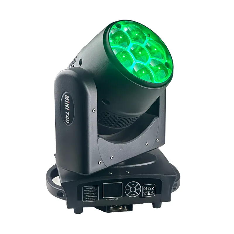2 шт./лот, светодиодный светильник с подвижной головкой Bee Eye 740RGBW 4IN1 с зумом