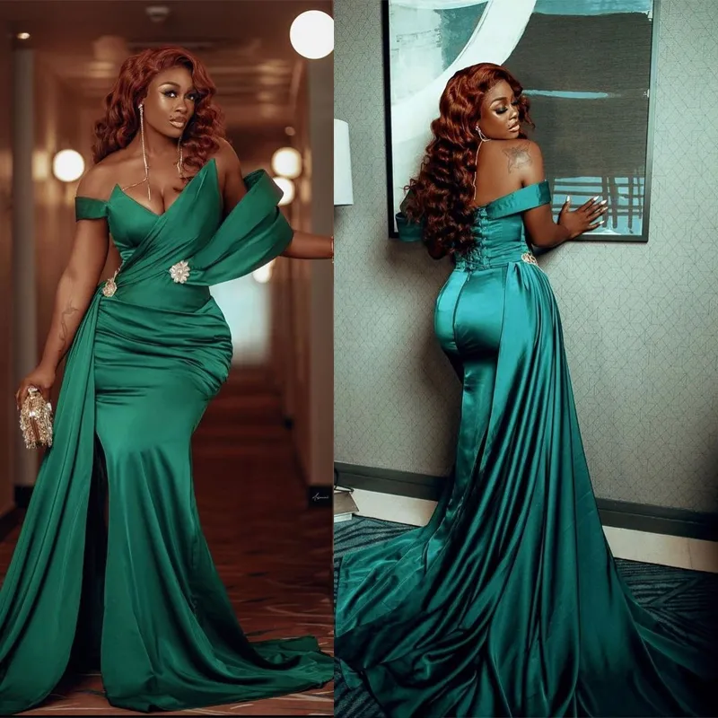 Hunter green top satin dress