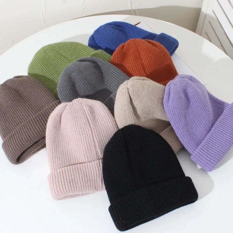 BeanieSkull Caps Winter Hats For Woman Casual Candy Color Beanie Women High Quality Warm Knitted Hat Streetwear Outdoor Woolen 231109