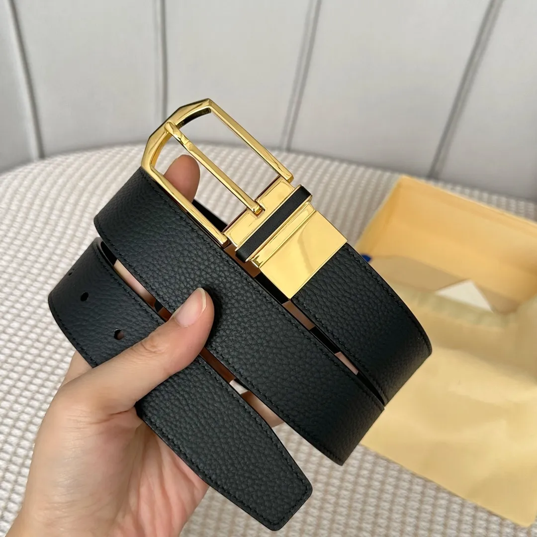 Designer Leather Belt For Men 35mm Mirror Quality Classic Black