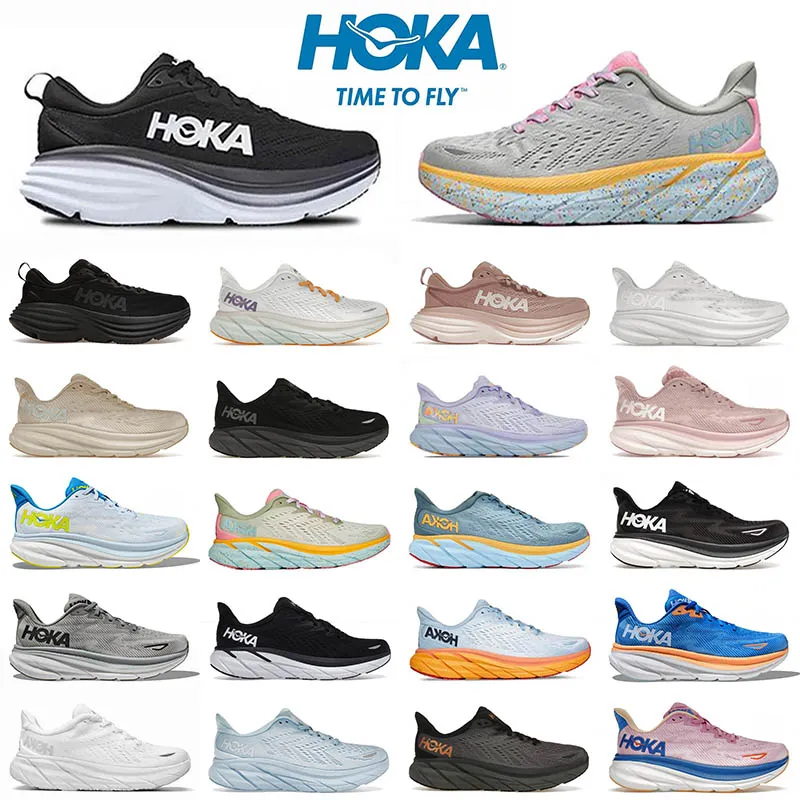 2024 New Arrival Hokas Shoes Women Running Shoe Free People Hoka One One Bondi 8 Clifton 9 Carbon x2 Mens Womens On Cloud Sports Sneakers 36-45