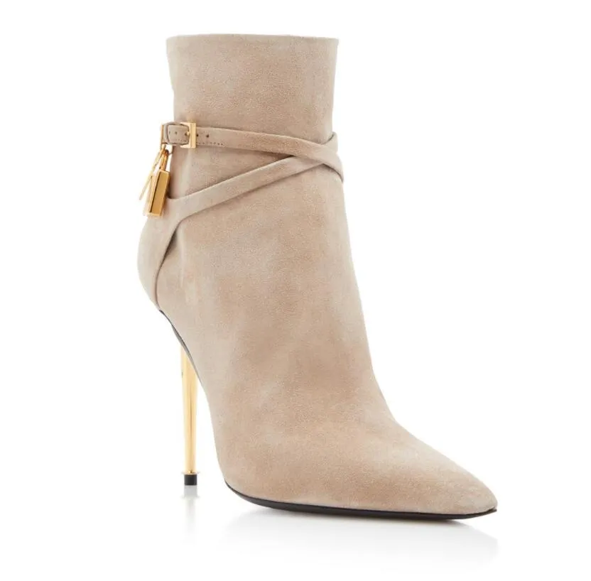 2024 Luxury Designer Women Ankles Boot TFBOOT Booties Calf Leather