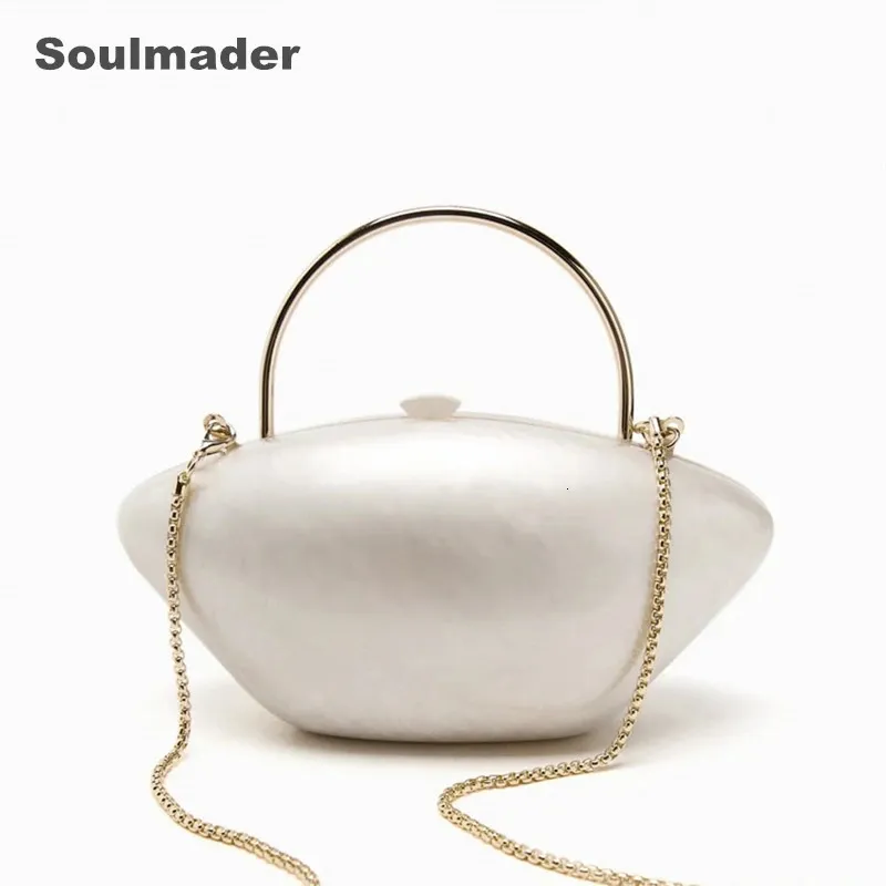 Sacs de soirée Perle en forme de perle acrylique pochette femmes designer soirée fourre-tout boîte sac à main 2023 ivoire sac à main 231108