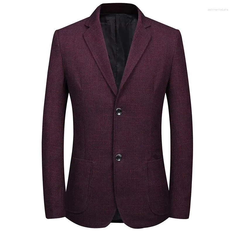 Costumes pour hommes printemps été sur mesure marron à chevrons Tweed hommes costume de mariage Style britannique hommes sur mesure mode Blazer