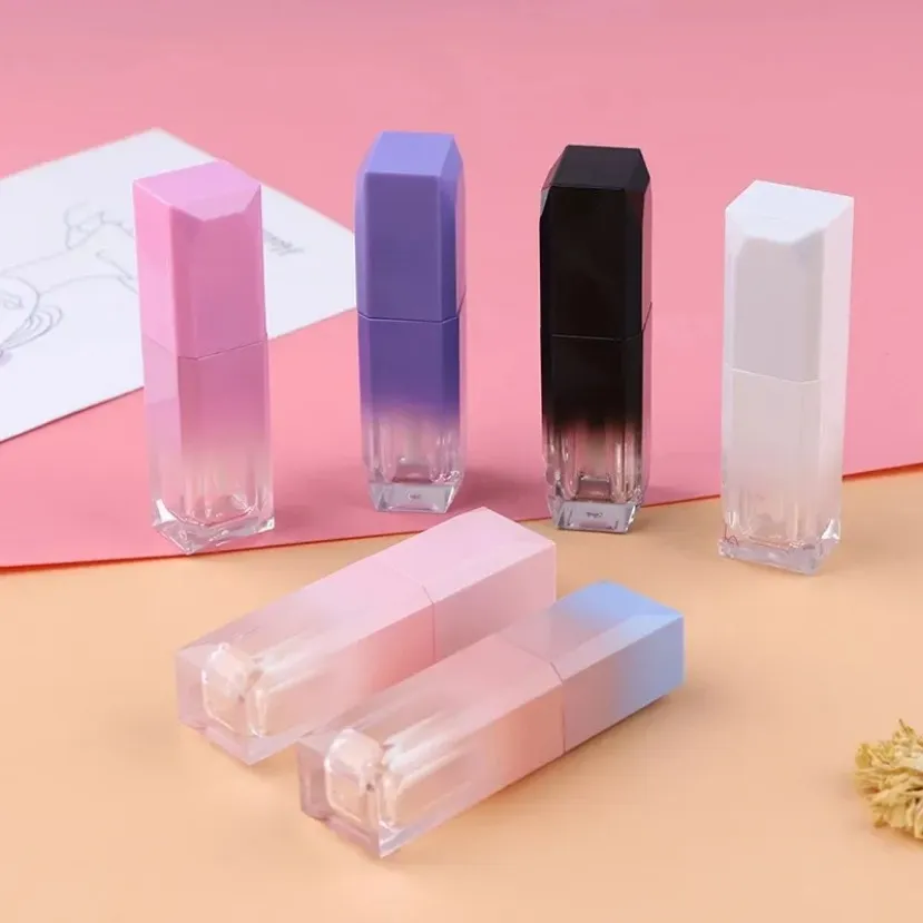 5ml Gradient Color Lipgloss Plastic bottle Containers Empty Clear Lip gloss Tube Eyeliner Eyelash Container