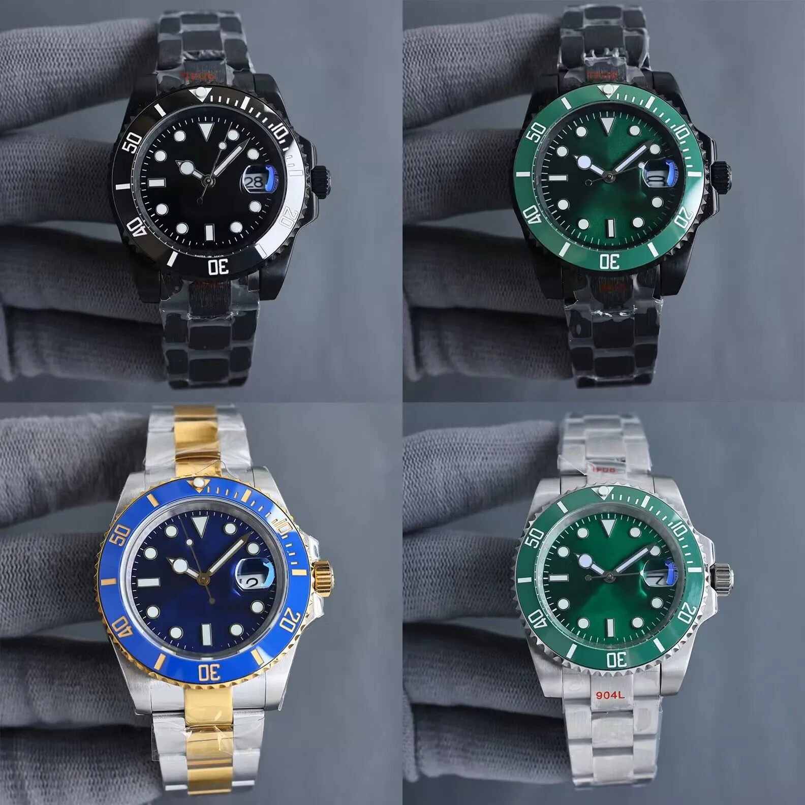 Luxe herenhorloge 40MM designer horloge groene wijzerplaat zwarte band automatisch horloge mobiele telefoon horloge 904L roestvrij staal duikhorloge fabriekscadeau horloge montre de luxe