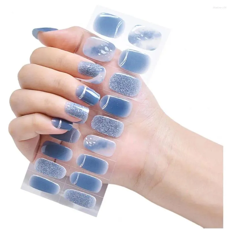 Faux ongles enveloppements d'ongles durables, bandes de gel auto-adhésives à motifs élégants pour femmes à faire soi-même