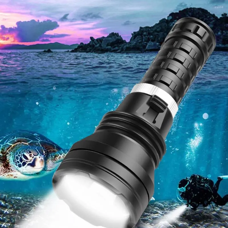 Lampes de poche Torches Lanterne de plongée Lampe de plongée professionnelle Portable IPX8 Étanche