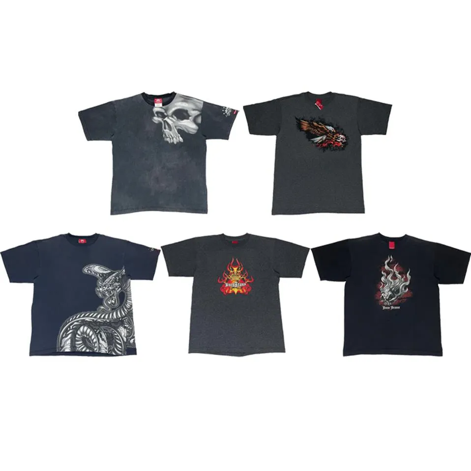 Herren JNCO T-Shirts Y2k T-Shirt Streetwear Harajuku Hip Hop Grafikdruck Übergroßes T-Shirt Männer Frauen Punk Rock Retro Goth Kurz Sle348h