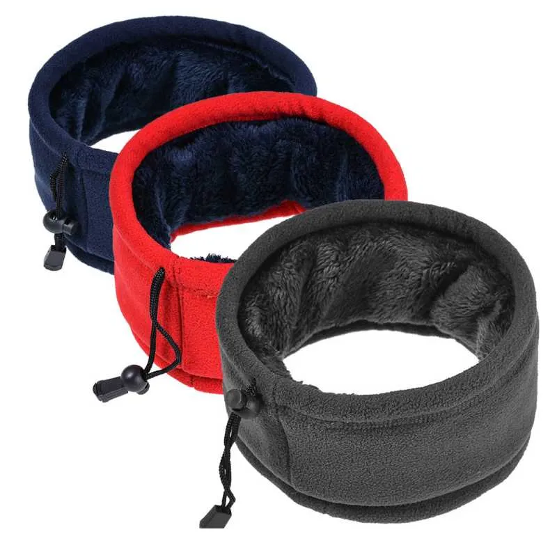 Scarves Winter Thermal Fleece Neck Warmer Scarf Outdoor Windproof Double Layer Polar Ski