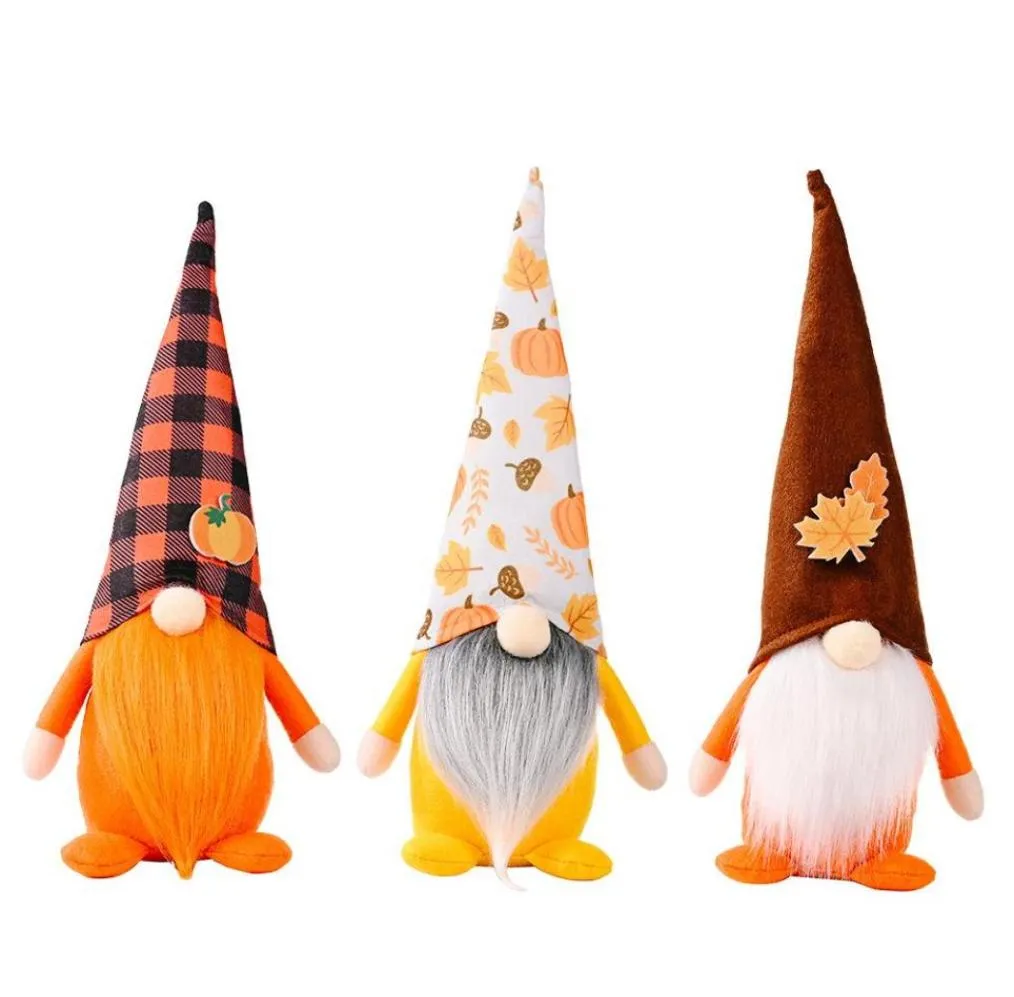 Fournitures de fête Décoration du festival de la récolte Gnome sans visage Poupée en peluche Thanksgiving Halloween Ornements d'elfe pour enfants Cadeaux 4395047