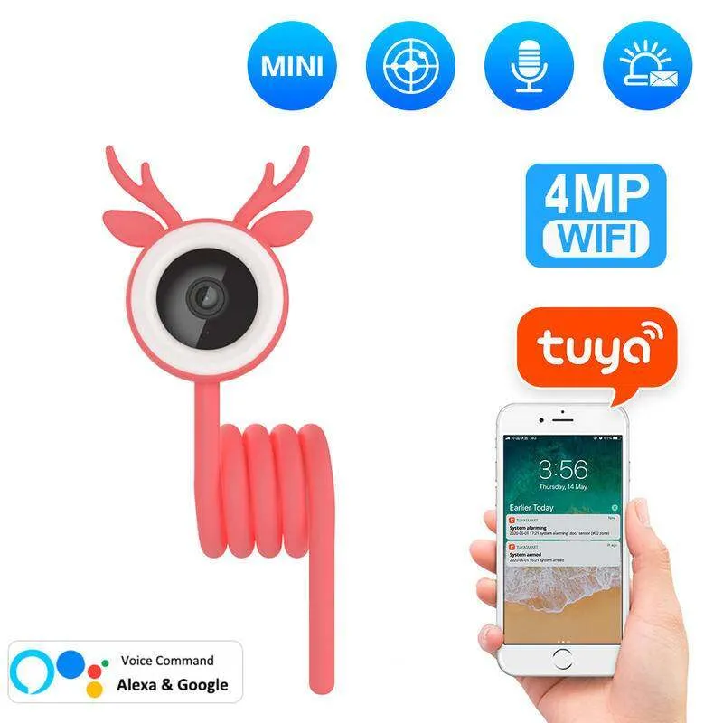 Mini telecamera Tuya Smart Life B1 Telecamera HD Telecamera IP da 4MP Sorveglianza WiFi interna Monitoraggio automatico CCTV Sicurezza Baby Monitor