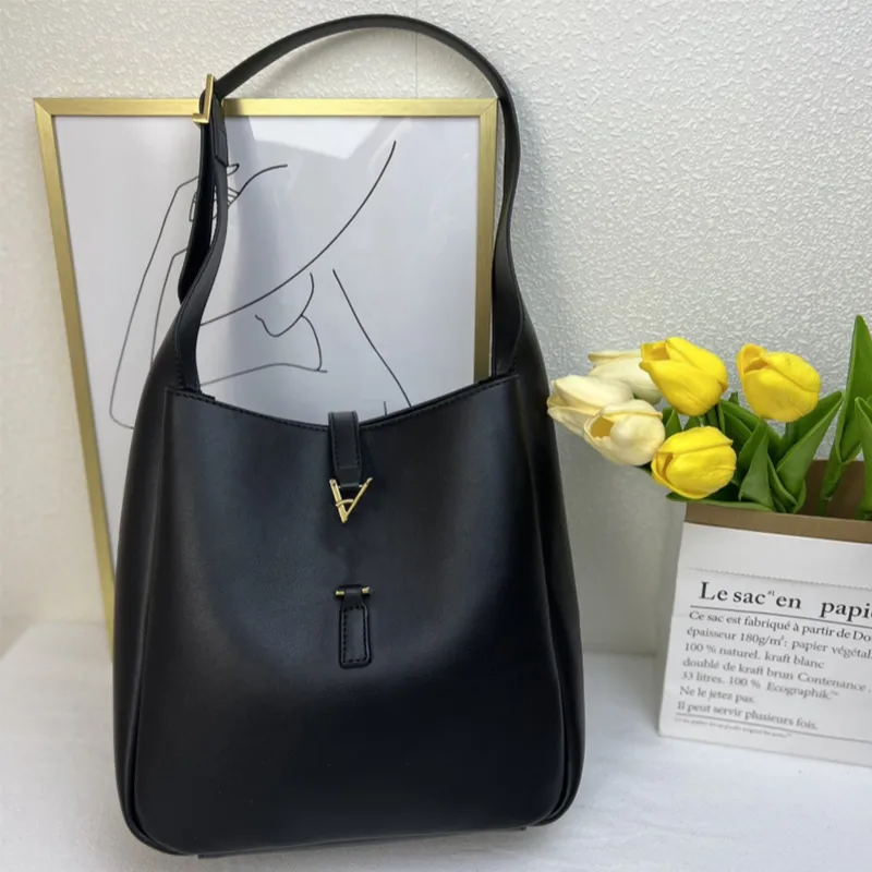 Designerska torba na ramię luksusowa skórzana torebka Stylowa czarna średniowieczna torba pod pachami klasyczny list dwuczęściowy list