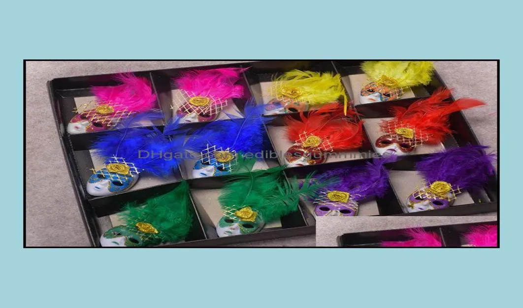 Bomboniere per eventi Forniture festive Giardino domestico Mini maschere Carnevale di Venezia Turista Souvenir di viaggio Maschera 3D Magnete per frigorifero Indossare1065756
