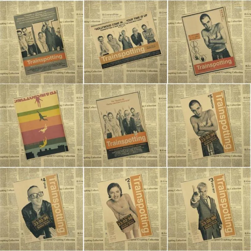 Adesivos de parede treinarpotting vintage retro fosco kraft papel antigo pôster adesivo de casa decora