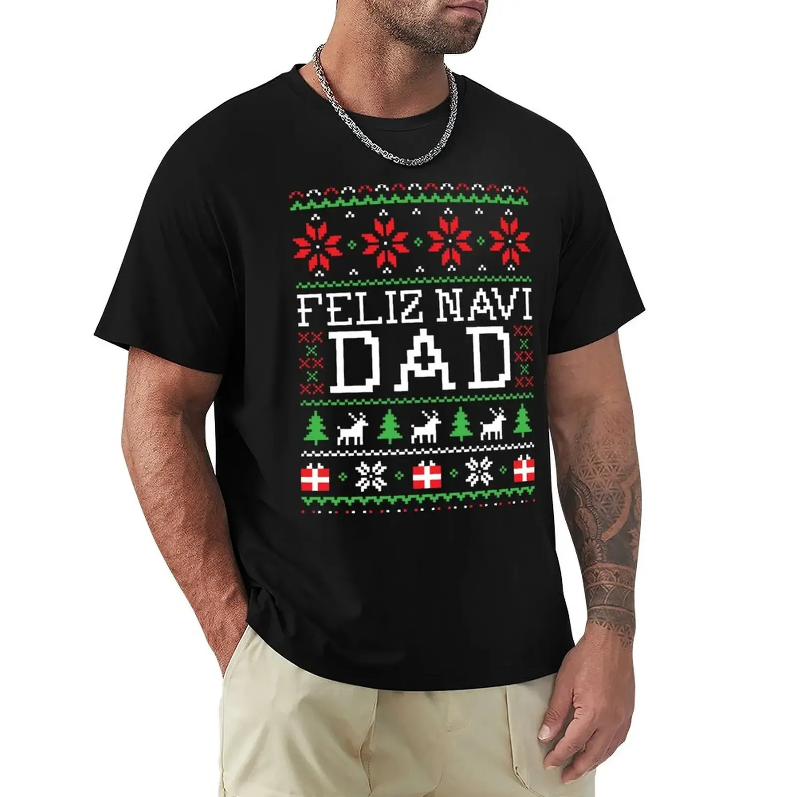 Erkek Ceketler Feliz Navi Baba Çirkin Noel Kazak Tshirt Kedi Gömlek Spor Fan Tshirts Yaz Giysileri Siyah Tişörtlü Erkek Pamuk 231108