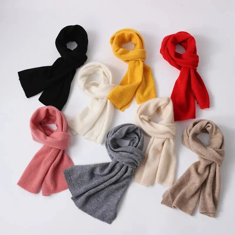 Eşarplar, çocuk kaşmir örme atkısı erkekler öğrenci sıcaklık eşarp% 100 yün kızlar kış atkı çoklu renkler yüksek kaliteli çocuk scarf 231108