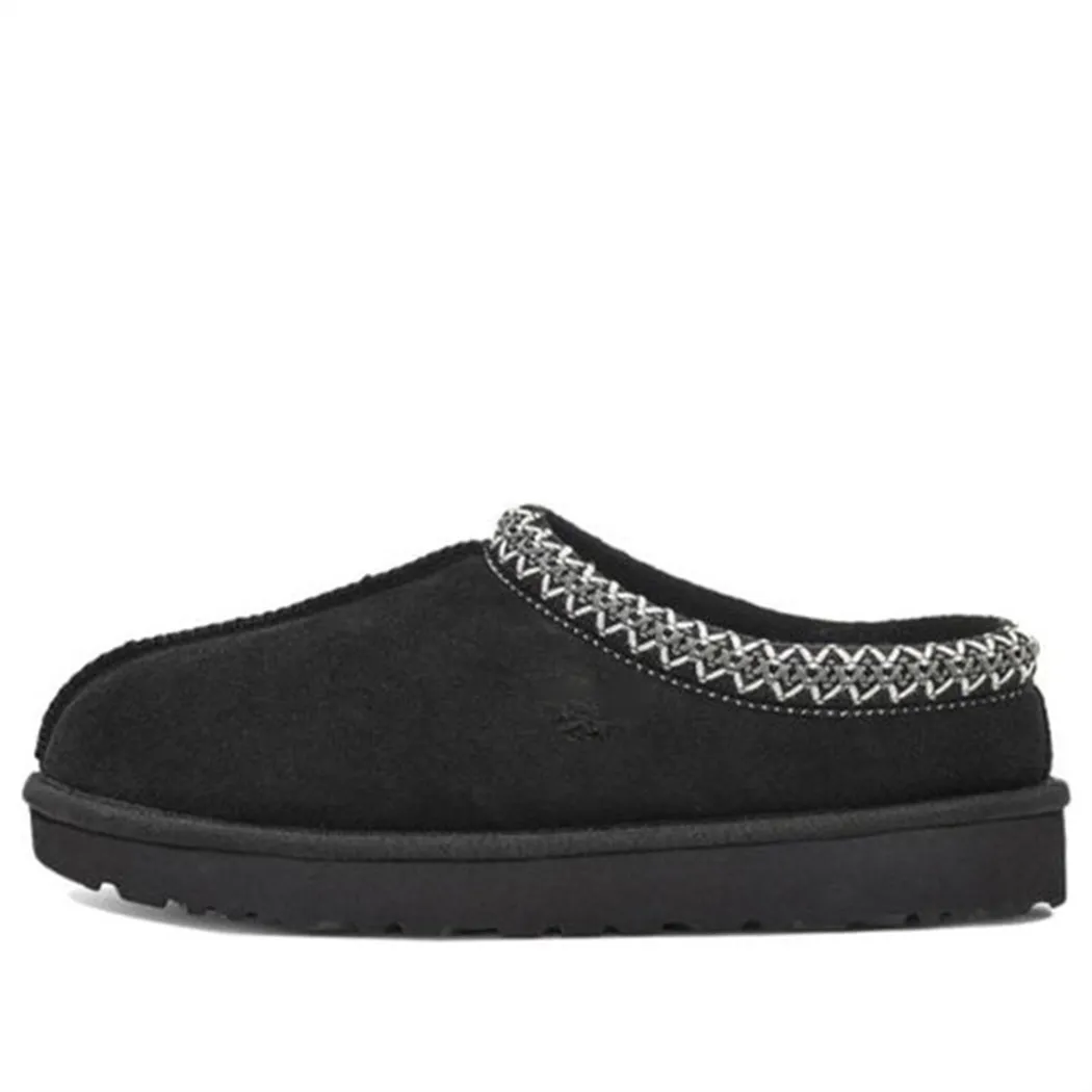 Chaussures pour femmes sur mesure purement faites à la main, bottes de neige chaudes à la mode et pantoufles Ug Tasman Slippers 'Black' 5950-Blk
