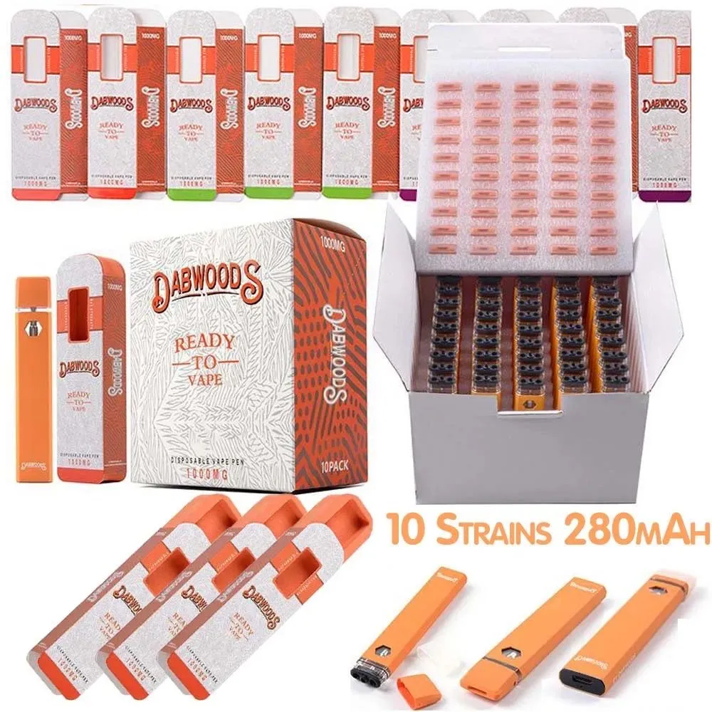 Dabwooods patron tom engångspenna elektriniska vape startpaket 280mAh uppladdningsbart batterivape engångs keramisk spole enhet