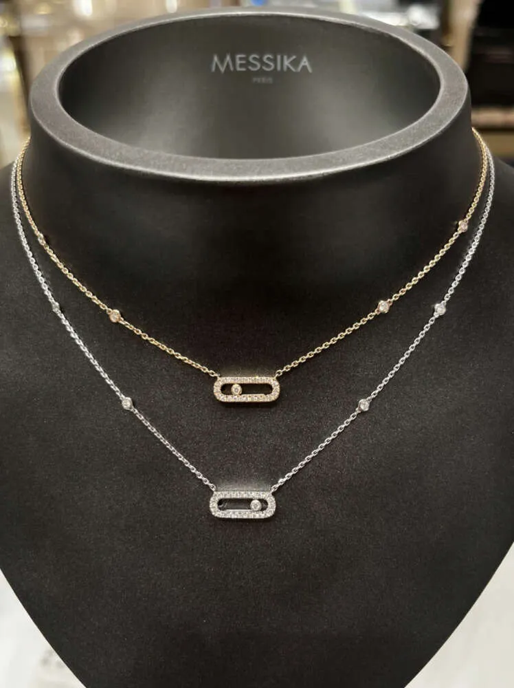 Collar con colgante de lujo Classic Move Uno, diseñador de la marca Top S925, Gargantilla con dije de Cuadrado hueco de circón de plata esterlina para mujer, regalo de fiesta, joyería