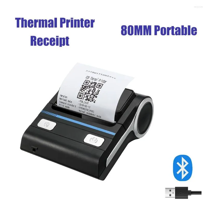 80mm Thermal Printer Portable Mini Receipt Bluetooth Wireless Compatible With Android/Windows System ESC/POS For Store