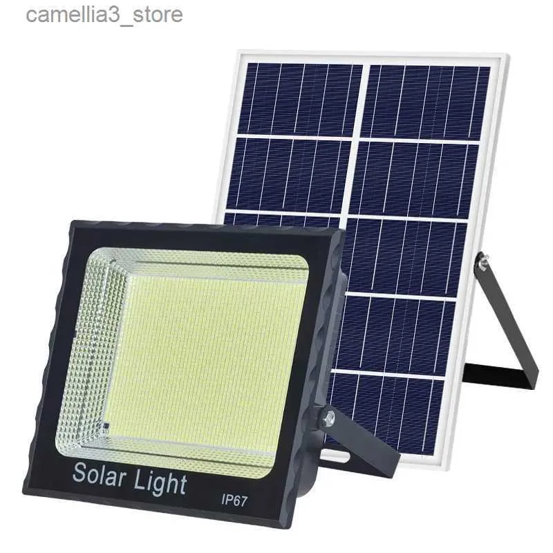 Solar-Wandleuchten, Solarreflektor, Solarstrahler, LED-Lichtschnur, für den Außenbereich, Gartenhaus, Fernbedienung, wasserdichtes Flutlicht, Solarlampe für den Außenbereich, Q231109