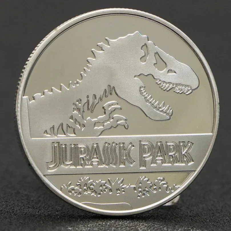 Silver plaqué commémoratif Jurassic Park Dinosaur Coin - Arts Crafts Metal Collectible