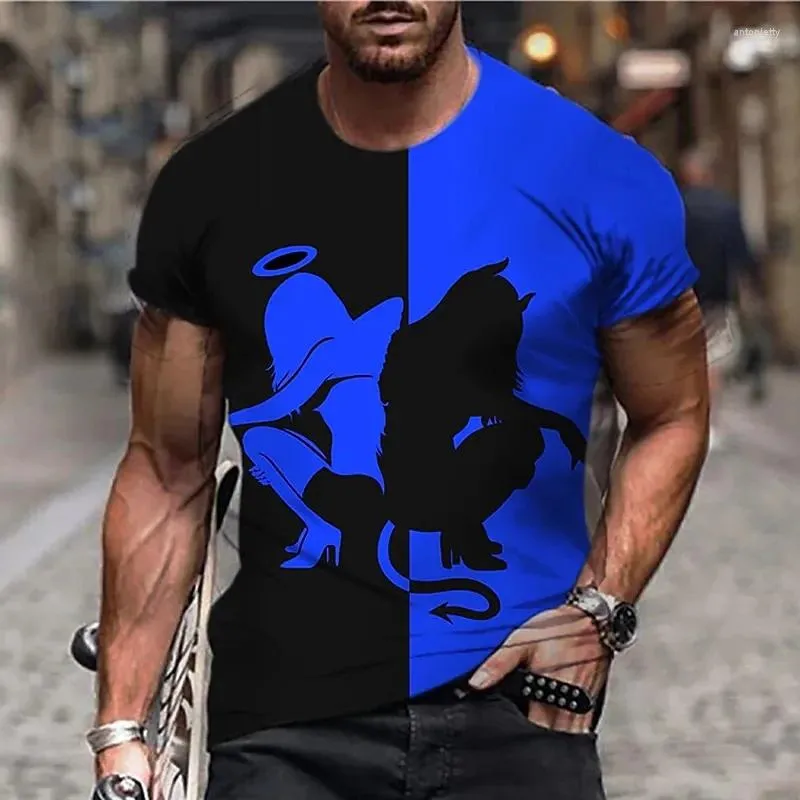 Men's T Shirts Unisex Shirt Cartoon Color Block Graphic Crew Neck 3D Print Daily Holiday Short Sleeve Apparel Designer Casual Big Tall