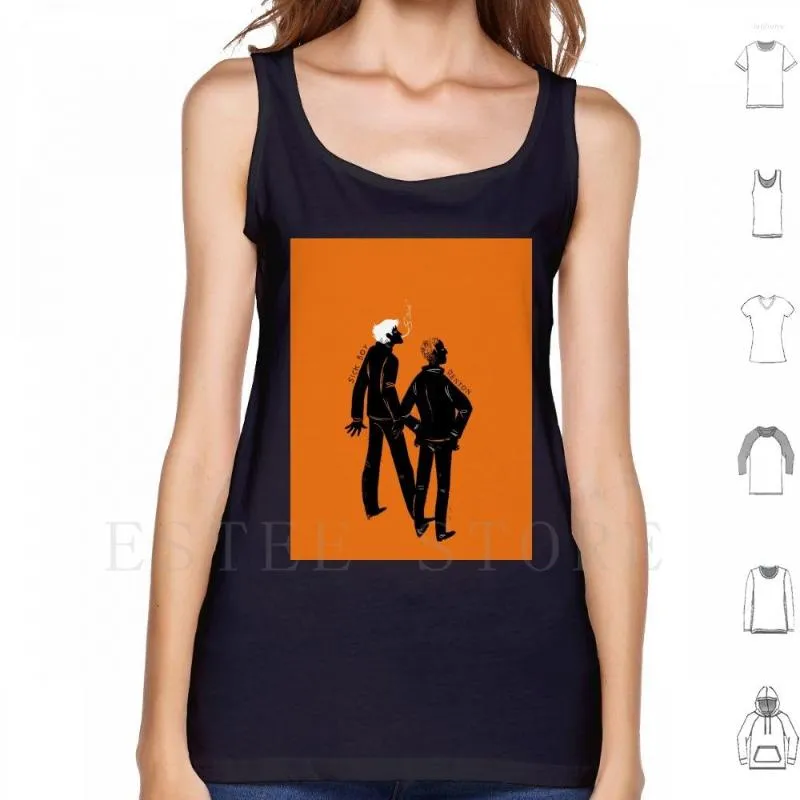 Camisetas sin mangas para hombre para chaleco salvavidas sin mangas Trainspotting Smoking naranja película minimalista silueta Escocia