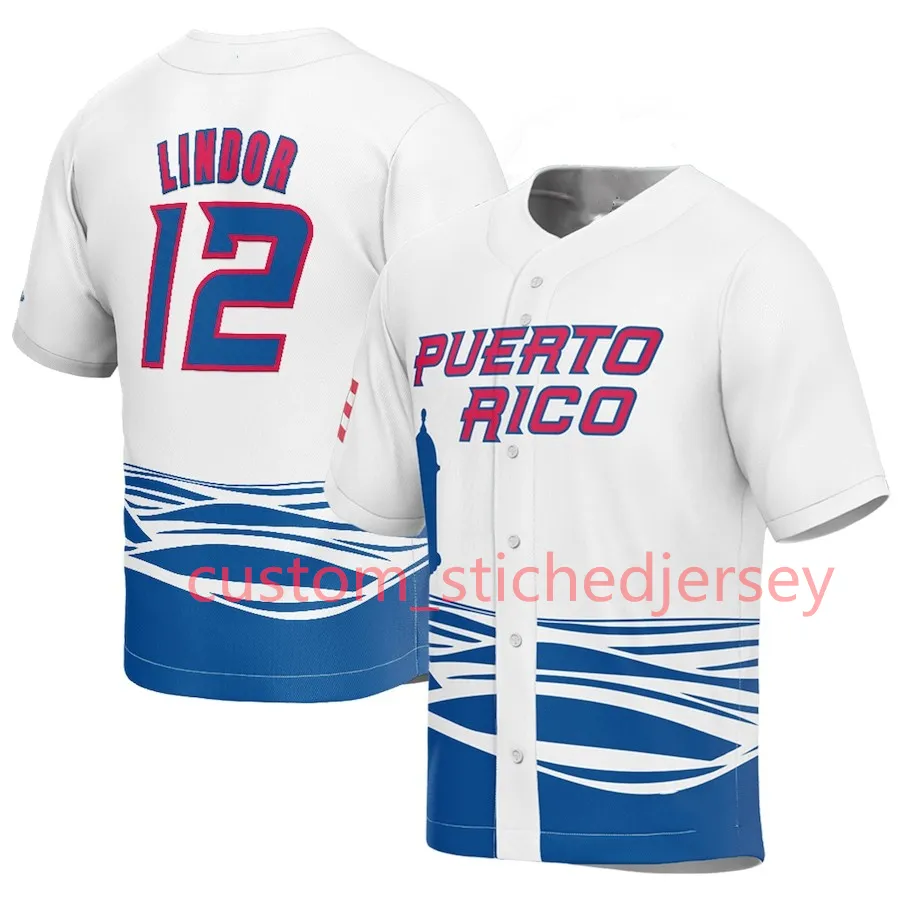 Enrique Hernandez 2023 WBC Porto Riko Beyzbol Özel Jersey Erkek Gençlik Kadınlar 21 Roberto Clemente 0 Marcus Stroman 1 MJ Melendez 4 Nelson Velazquez Dikişli Jersey