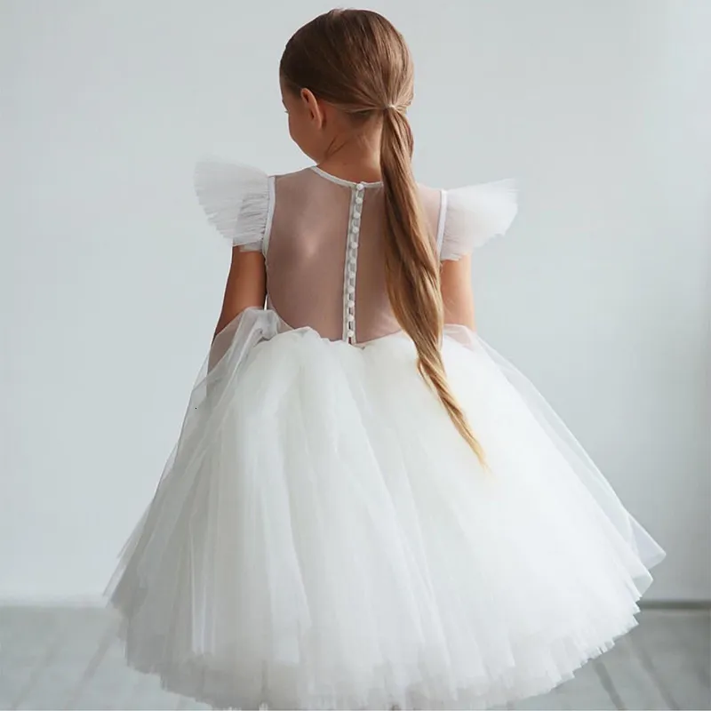 Девушка платья подростки для девочек одеваются детская одежда, элегантная принцесса длинная тюль девочки Детские детские кружевные свадебные платья 230408