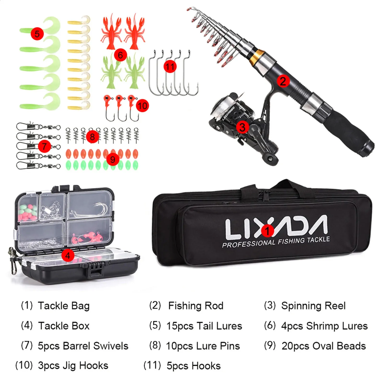 Fishing Accessories Lixada 2 1m 2 3 M Telescopic Rod Reel Combo Full Kit  Carbon Fiber Pole Spinning Bag Case Pesca Gear Set 231109 From Bei09,  $50.51