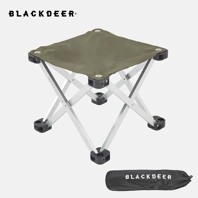 Camp Furniture Blackdeer Tragbarer klappbarer Campingstuhl, faltbarer Hocker, schwarz, kleiner Aluminium-Oxford-Sitz im Freien zum Angeln, Wandern, Reisen 231101