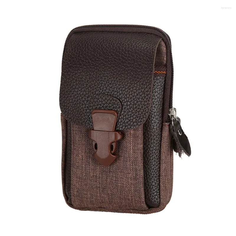 Sacos de cintura design criativo homens saco de lona negócios clássico textura chique casual telefone bolsa de viagem zíper cinto bum bolsa