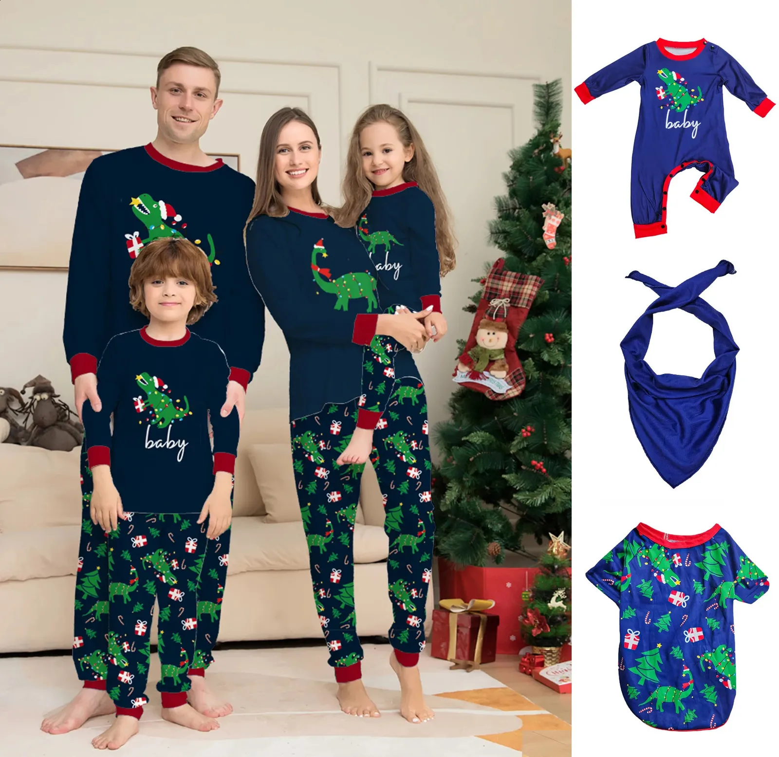 Bijpassende familie-outfits Kerstpyjama Set Herten Moeder Kinderen Volwassen Baby Kerstkleding 231109