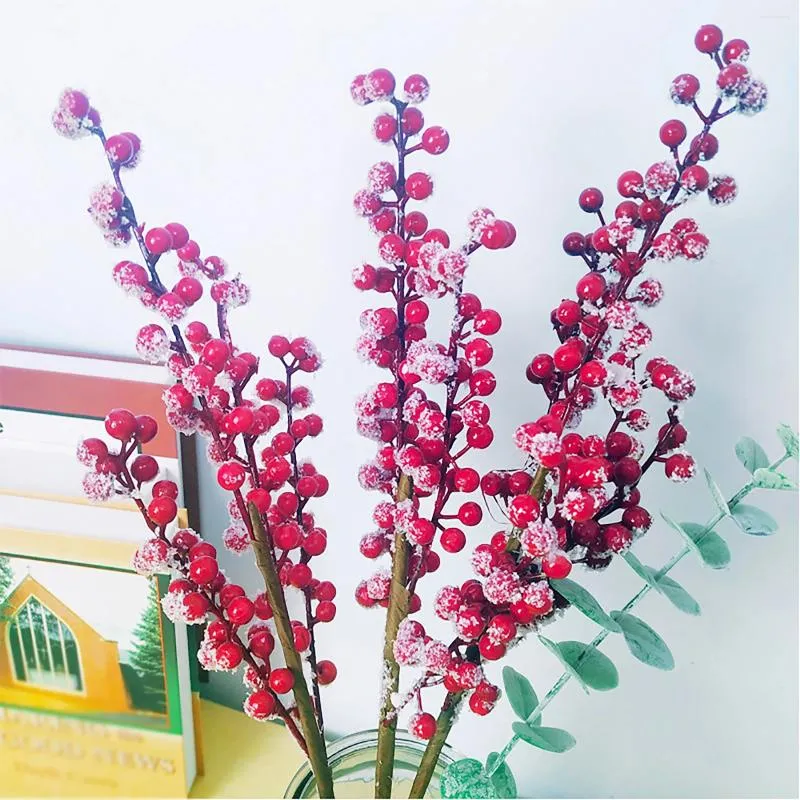 Dekorativa blommor 2 st 55 cm Simulering Berry Artificial Pstachio Red Flower Christmas Holiday Bedroom Decorations Hemdekor Tillbehör