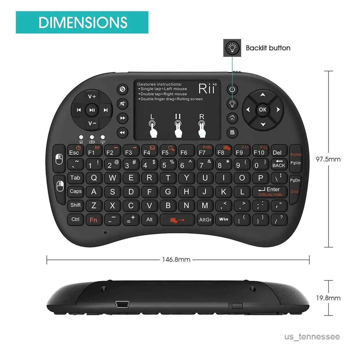 Keyboards Keyboards i8+ Mini wireless keyboard 2.4GHz Wireless Keyboard with TouchPad For Android TV Box PC Laptop Smart TV R231109