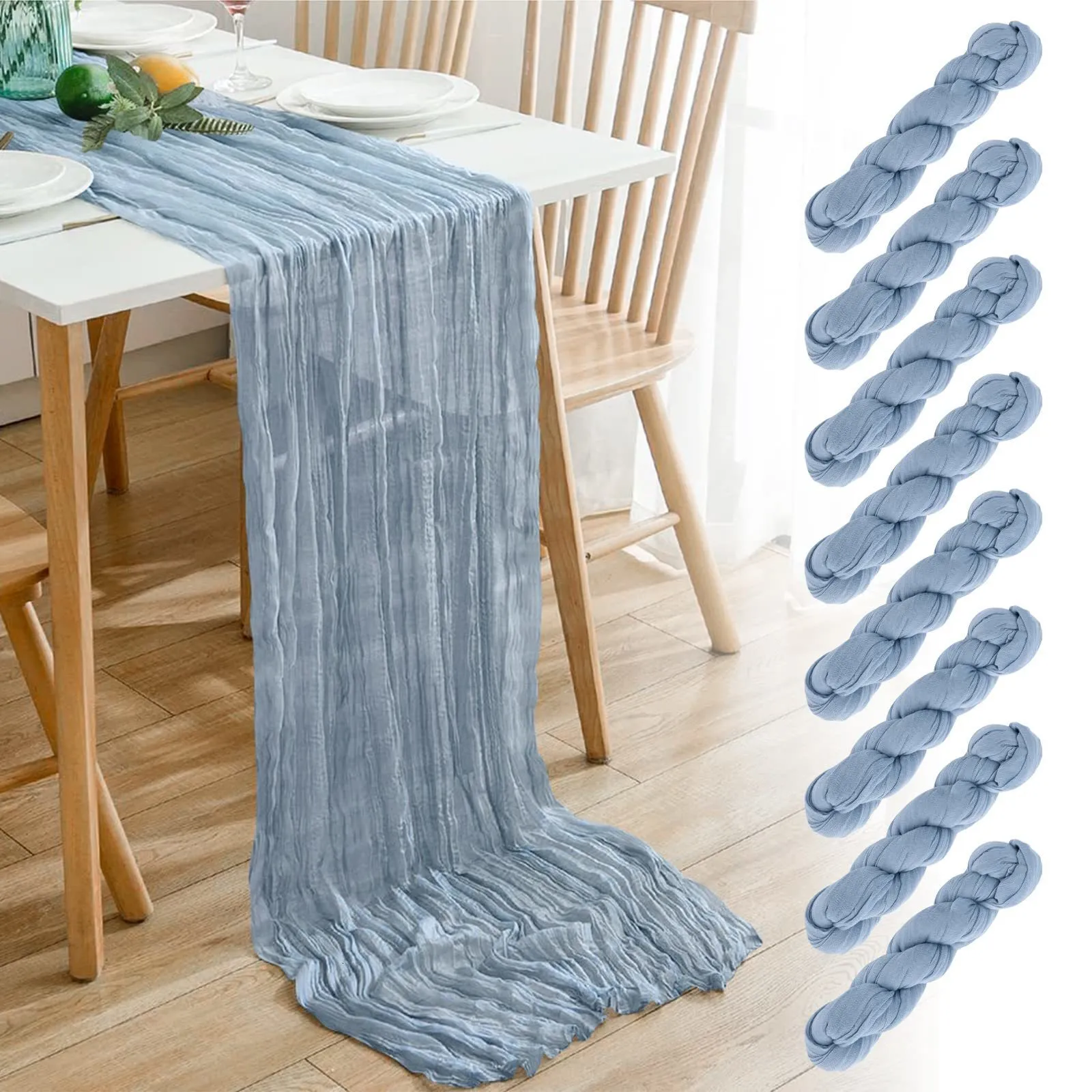 Bordslöpare 10/1 bröllopsbordslöpare Linnor Bomullsbordduk Sage Grön GASE TABLE RUNNER Ostkakebordet Täckning för middagsdekoration 230408